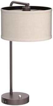 25" Tall Table Lamp with USB C+A Ports, Fully Stepless Dimmable Modern M...