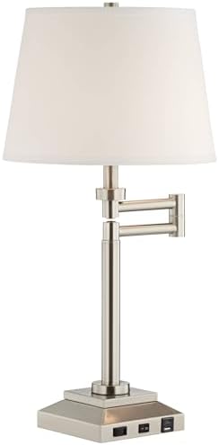 Camber 28" Tall Desk Lamp Workstation Swing Arm USB and Outlet Hotel