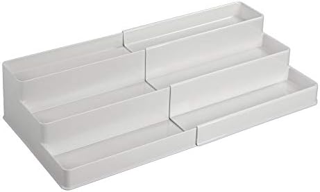 mDesign Plastic Expandable 3-Tier Shelf Rack Organizer - Storage for Bathroom...