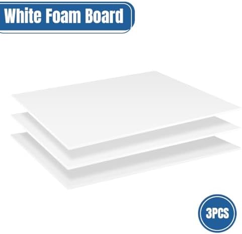 3PACK White Foam Board 24x36×3/16 inches,5MM Foam Core Board Poster Board for...