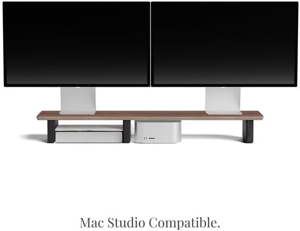 Raico Desk Cockpit Shelf Monitor Stand System Dual Screen Setup Wood Large De...