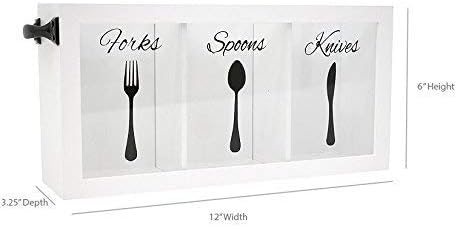 BLU MONACO | Wooden Silverware Caddy with Handle | Wooden Cutlery Organizer f...