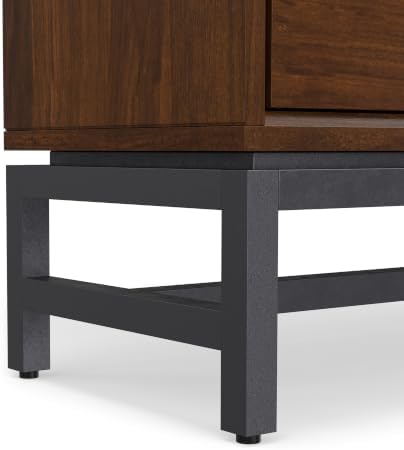 SIMPLIHOME Banting 66" Tall Walnut Veneer 4-Shelf Bookcase