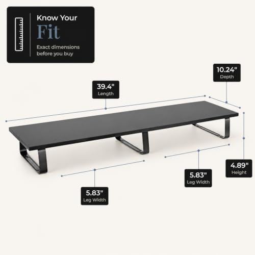 Mount-It! 39" Extra Long Dual Monitor Stand Riser – Ergonomic Desk Organ...