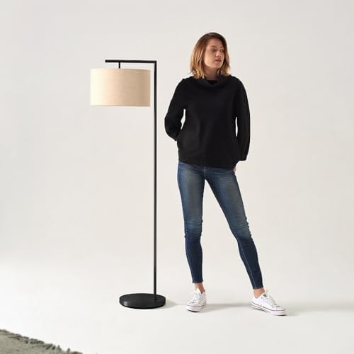 Brightech Montage Modern Floor Lamp - LED Standing Lamp with Tan Shade for Li...