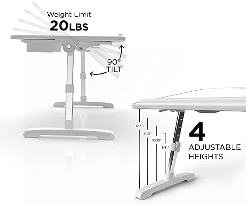 Limitless TotalDesk Portable Workstation and Lap Desk with Adjustable Height ...