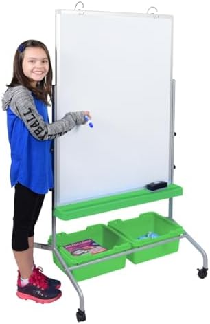 Luxor MB3040WBIN Classroom Dry Erase Whiteboard and Chart Stand with Storage ...