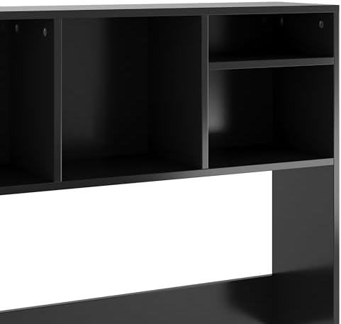 Flash Furniture Desktop Bookshelf with Multiple Cubbies, Black