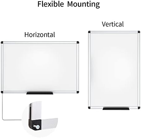VIZ-PRO Dry Erase Board, 36 x 24 Inches, 2 Pack, Wall Mounted Whiteboard