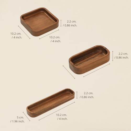 Premium Wooden Stackable Modular Desk Organizer Tray: Set of 6-Pieces Nested ...