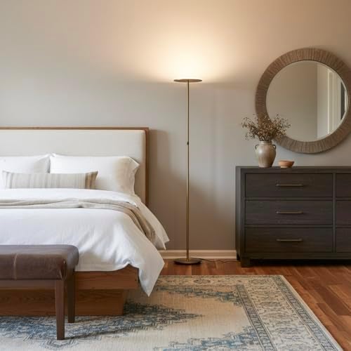 Brightech Sky LED Floor lamp, Torchiere Super Bright Floor Lamp for Living Ro...