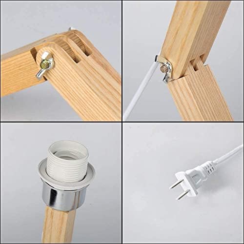 Robot Bedside Lamp, Fabric Lampshade Match Foldable Solid Wood Body, Creative...