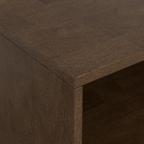 SIMPLIHOME Harper 66" Tall Solid Wood 5-Shelf Bookcase in Walnut Brown
