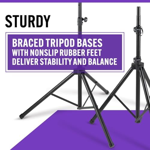On-Stage SSP7900 All-Aluminum Speaker Stand Pack (Pair of Folding, Portable S...