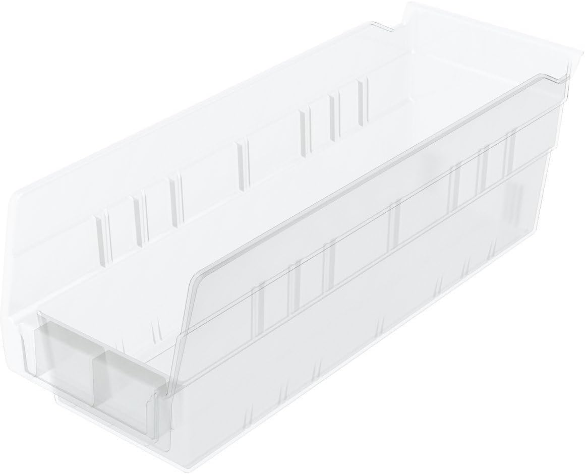 Akro-Mils 30120 Heavy Duty Plastic Shelf Bins, 12"x 4"x 4", Cl...