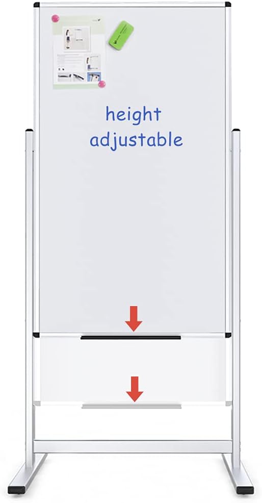 VIZ-PRO Double-Sided Magnetic Stand Whiteboard, 48 X 24 Inches, Aluminium Fra...