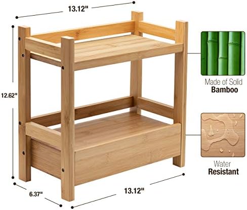 Sorbus Matcha Station Shelf, Bamboo (13" x 6.5" x 12.6", Natur...