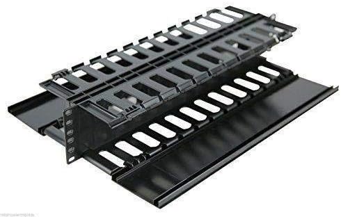 2U Horizontal Double Sided Finger Duct Cable Manager 19 Inch Rack Mount