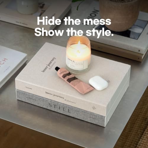 Book Shape Decorative Cable Management Box - Expandable Cable Organizer Box w...