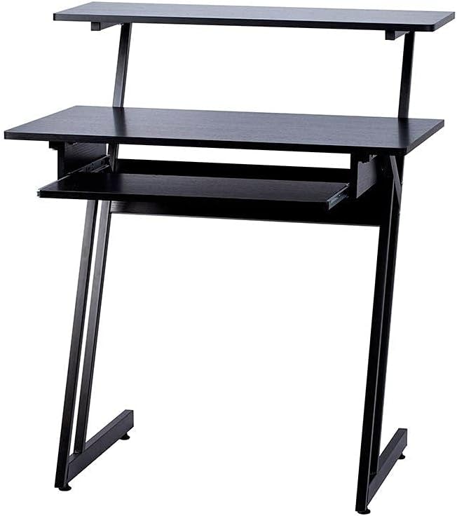 Monoprice Recording Studio Desk - with Raised Platform and Keyboard Tray, Bla...