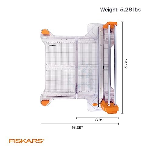 Fiskars ProCision Folding Rotary Bypass Paper Cutter, 12" Cut Length