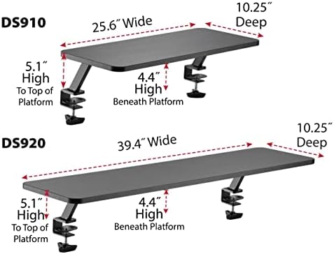 Kantek Ergonomic Mounted Computer Monitor Riser Stand, Floating Desk Shelf, C...