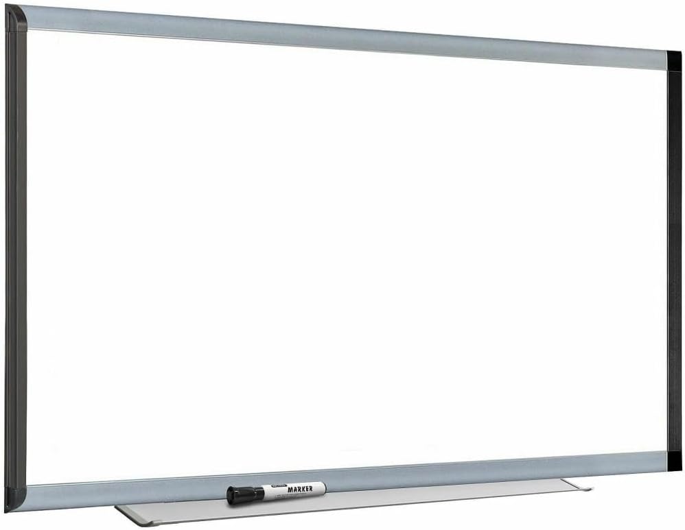Lorell Magnetic Dry-Erase Board with Grid Lines, 4 by 3-Feet, Silver/Ebony