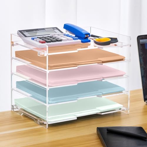 File Paper Organizer Letter Tray For Desk Office Supplies Folder Accessories ...