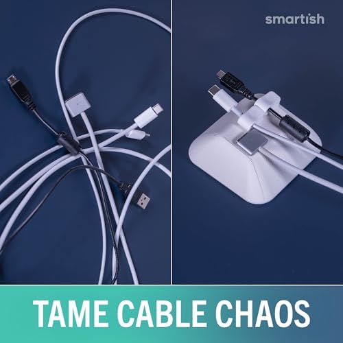 Smartish Magnetic Cord Holder, Cable Wrangler, Nightstand & Desk Organizer