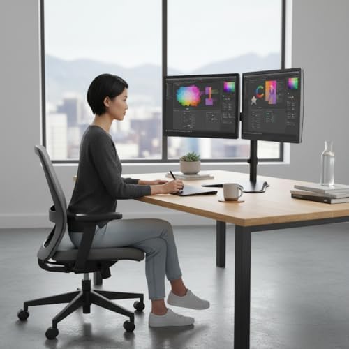 Mount-It! Dual Monitor Stand for Desk - Double Monitor Mount for 2 Screens up...