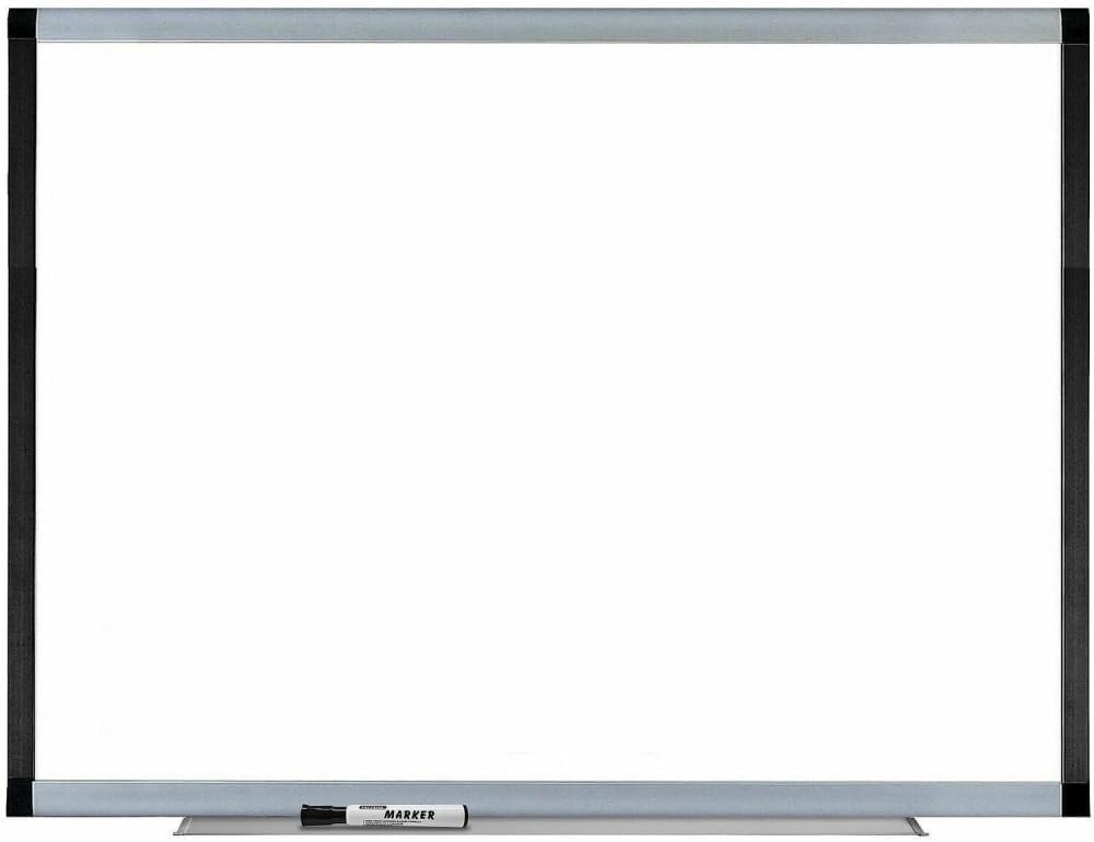 Lorell Magnetic Dry-Erase Board with Grid Lines, 4 by 3-Feet, Silver/Ebony