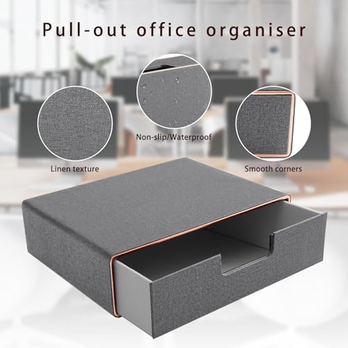 Stackable Organizer Drawer PU Leather Classic Handmade,Organize Home Office D...