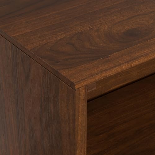 SIMPLIHOME Banting 66" Tall Walnut Veneer 4-Shelf Bookcase