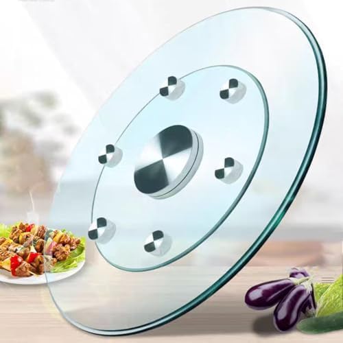 26.7 inch Lazy Susan for Table Top Tempered Glass Rotating Serving Tray for D...