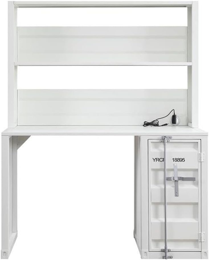 Acme Cargo Desk & Hutch in White