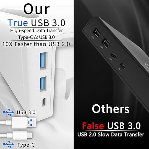 OImatser Monitor Stand Riser with USB 3.0 Hub & Type-C Port, Foldable Adj...