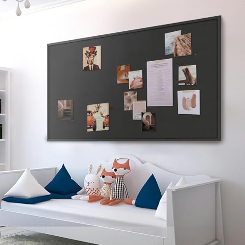 INNOVART Extra Large Cork Bulletin Board 96"X48" with Black Wood Frame