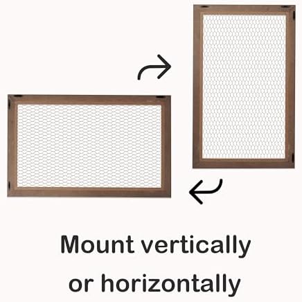 SOFE Chicken Wire White Framed Bulletin Boards, 18×29" Wood Grid Shelf