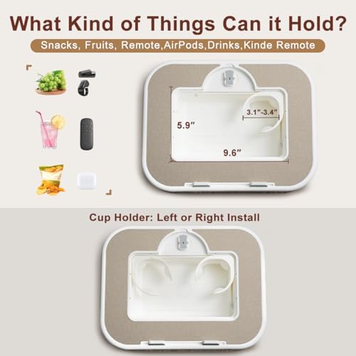 Tablet Pillow Stand with Snack Bowl and Writing Board, 360° Rotating Phone Ho...