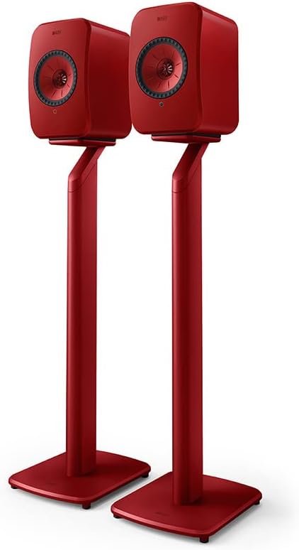 KEF S1 Speaker Floor Stand for LSX II LT Bookshelf Speakers (Pair), Red