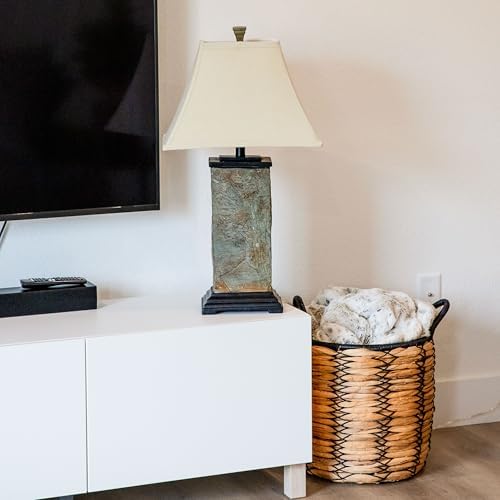 Sunnydaze Timeless Abode Slate 3-Piece Floor and Table Lamp Set - Matching In...
