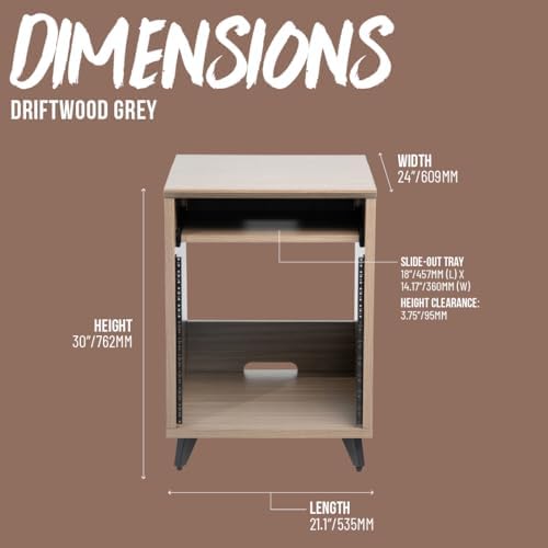 Gator Frameworks Elite Series 10U Studio Rack Desk with Slide-Out Tray and Re...