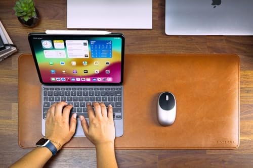 Satechi Vegan-Leather Desk Mat, Scratch and Water Resistant, Brown
