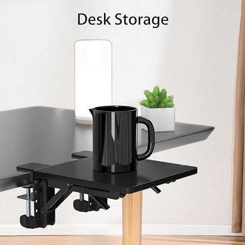 suptek Ergonomics Desk Extender Tray, 9.5"x9.1" Clamp on Table Moun...