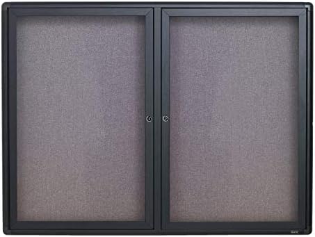 Quartet Bulletin Board, 4' x 3' Enclosed Fabric Notice Board, Lockabl...