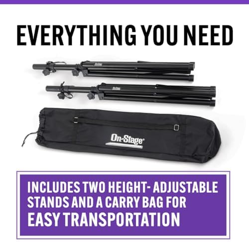 On-Stage SSP7900 All-Aluminum Speaker Stand Pack (Pair of Folding, Portable S...