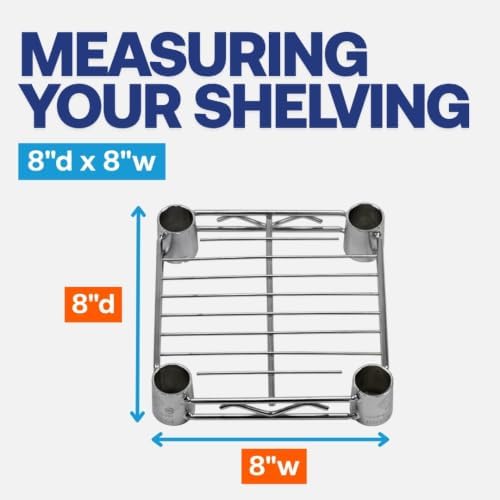 Shelving Inc. 8" d x 8" w Chrome Wire Shelving with 3 Tier Shelves