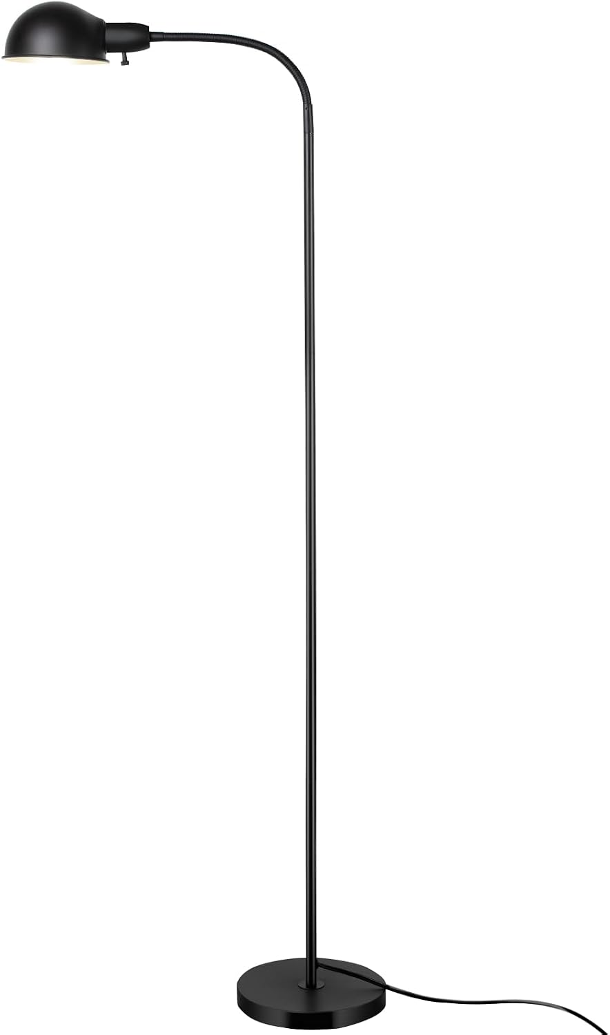 LALISU Modern Metal Reading Standing Floor Lamp with Rotatable Shade, Black