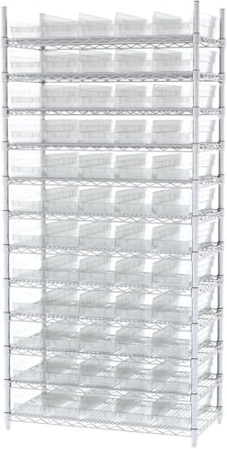 Akro-Mils 30138 Heavy Duty Plastic Shelf Bins, 18"x 6.5"x 4", ...