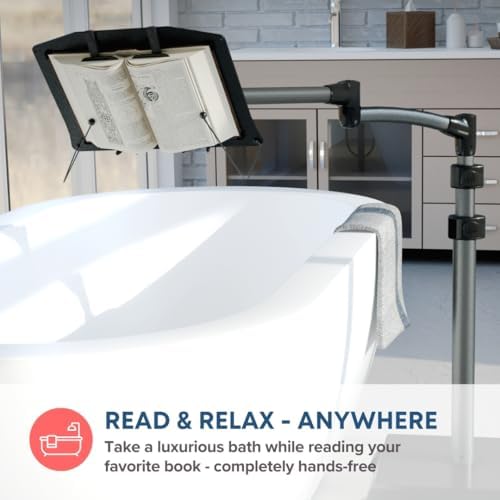 LEVO G2 Adjustable Book Floor Stand for Reading in Bed & Recliner on Wheels